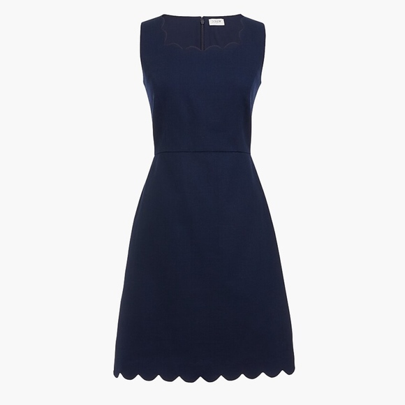 J. Crew Factory Dresses & Skirts - New JCREW Navy Basketweave scallop-edge dress